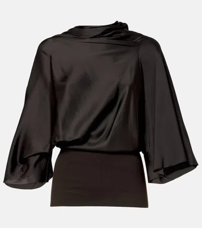 RICK OWENS CYLINDER DRAPED SATIN TOP