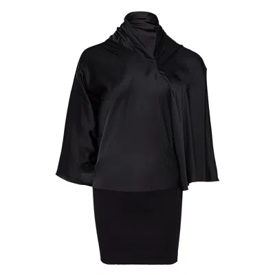 Rick Owens Cylinder Top Washed Charmeuse In Black