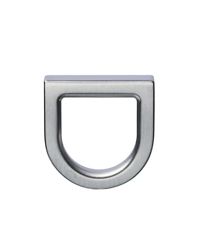 Rick Owens D-ring Logo-engraved Ring In Gray