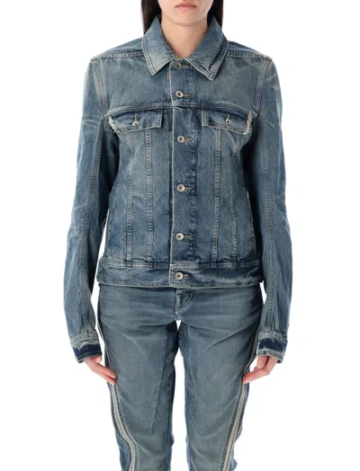 Rick Owens Dark Blue Classic Denim Trucker Jacket
