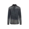 Rick Owens Gradient Effect Black Cotton Button-down Shirt In Gray