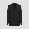 Rick Owens Jmf Double Breasted Wool Blazer In Dark Green