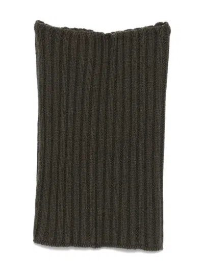 RICK OWENS DARK GREEN KNITTED SCARF