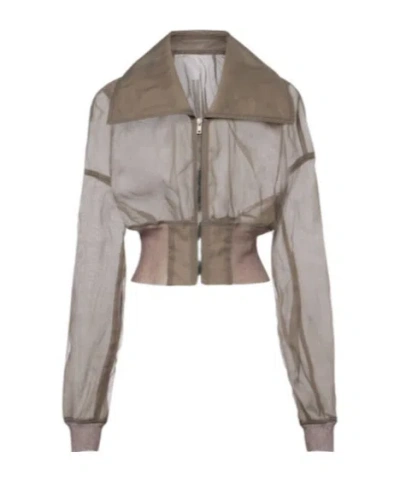 Rick Owens Dark-style Cropped Jacket In Green