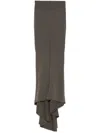Rick Owens Womens Dust Dauphine High-waist Wool-blend Stretch-knit Maxi Skirt In Brown