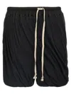 Rick Owens Dbl Long Boxers Bermuda And Short Black In Black