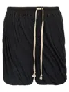 Rick Owens Dbl Long Boxers Bermuda And Short Black In Black