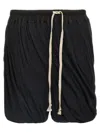 Rick Owens Dbl Long Boxers Bermuda And Short Black In Black