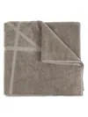 Rick Owens Debossed Log Towel In Brown