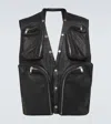 Rick Owens Sleek Leather Cargo Vest Size 48 In Black