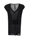 Rick Owens Deep V Sl T-shirt In Black