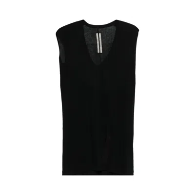 Pre-owned Rick Owens Deep V Sleeveless T-shirt 'black' | Men's Size M