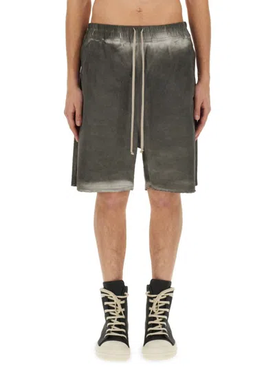 Rick Owens Denim Shorts In Grey