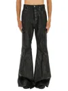 Rick Owens Flared Full Length Trousers With Belt Loops In Black