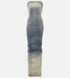 Rick Owens Denim Bustier Dress In Blue