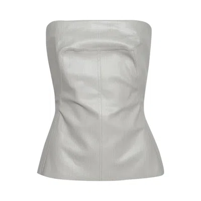 Pre-owned Rick Owens Denim Bustier Top 'dinge' | Grey | Women's Size 46