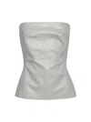 Rick Owens Denim Bustier Top Dinge In White