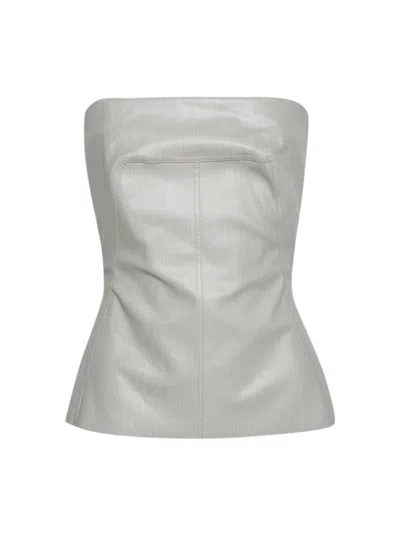 Rick Owens Denim Bustier Top Dinge In White