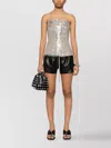Rick Owens Denim Bustier Top Metallic Finish In Orange