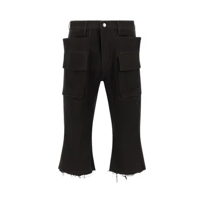 Pre-owned Rick Owens Denim Cargo Bolan Cutoff Pants 'black' | Men's Size 30