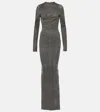 Rick Owens Gray Edfu Al Denim Maxi Dress In Grey