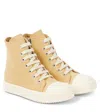 Rick Owens Denim High-top Sneakers In Yellow