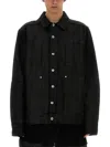 Rick Owens Collared Long Sleeves Jacket With Adjustable Cuffs In Black