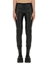 Rick Owens Lurex High-waisted Pants With Gathered Detail In Black