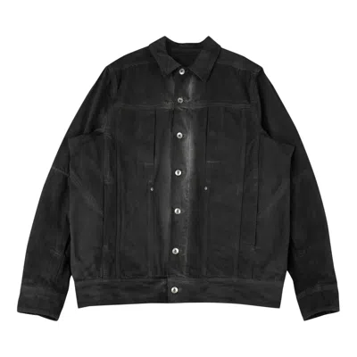Pre-owned Rick Owens Denim Lido Work Jacket 'dark Dust' | Grey | Men's Size 46 In Gray