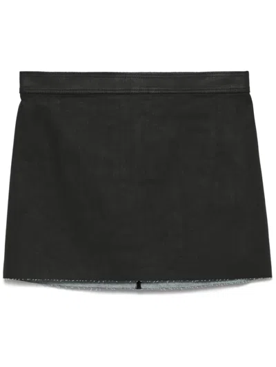 Rick Owens Denim Mini Skirt In Black