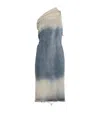 Rick Owens Denim One-shoulder Knee-length Dress In Blue