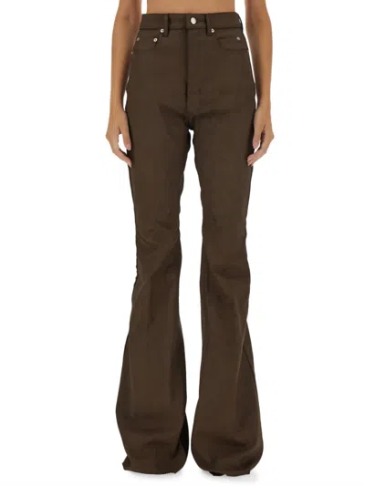 Rick Owens Denim Pants In Bean