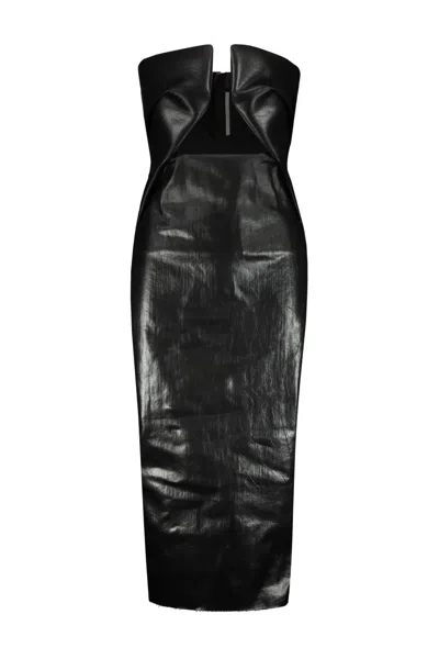 Rick Owens Denim Prong Dress In Black