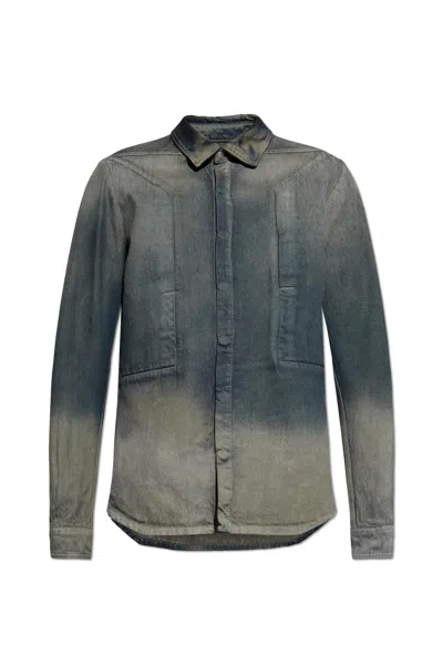RICK OWENS RICK OWENS DENIM SHIRT FOGPOCKET