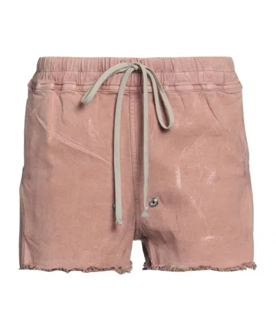 Rick Owens Denim Shorts In Pink