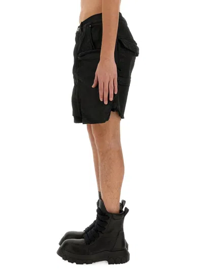 Rick Owens Denim Shorts In Black