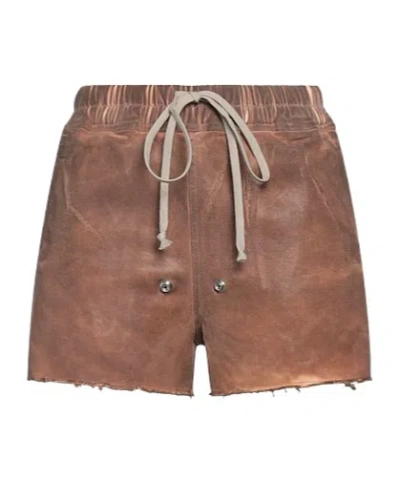 Rick Owens Denim Shorts In Brown