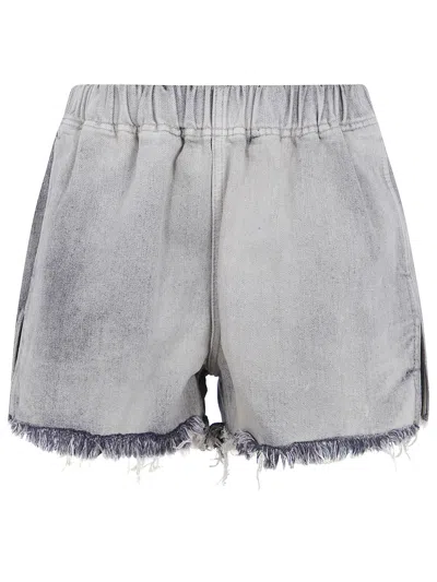 Rick Owens Denim Shorts In Gray