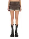 Rick Owens Brown Fog Leather Shorts In Brown