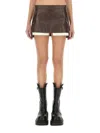 Rick Owens Brown Fog Leather Shorts In Brown