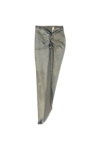 Rick Owens Denim Skirt In Gray