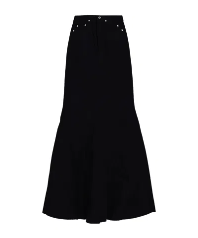 Rick Owens Denim Skirts In Black