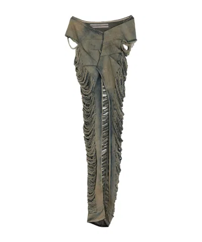 Rick Owens Denim Skirts In Green