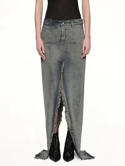 Rick Owens Denim Sliced Skirt