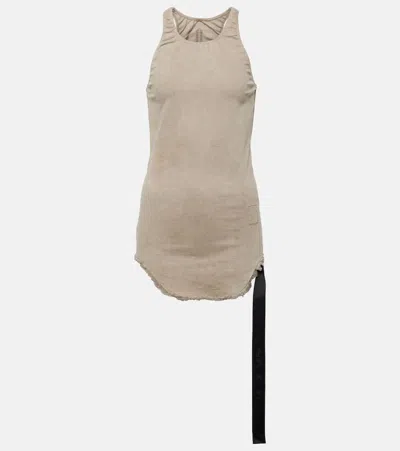 Rick Owens Denim Tank Top In Beige