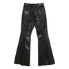 Rick Owens Bootcut Jeans With Metallic Finish And Flared Silhouette In Black