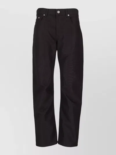Rick Owens Detroit Cut Pants Belt Loops Five Pockets In Black