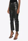 Rick Owens Detroit Leather Pants In Black
