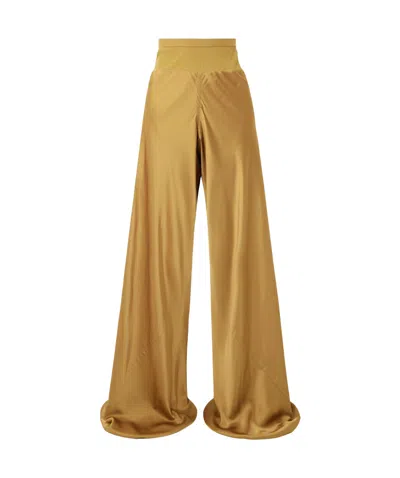 Rick Owens Diagonal Cut Wide-leg Pants In Brown