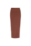 Rick Owens Ribbed Flared Skirt In Brown